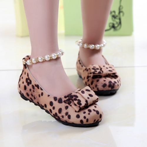 Chaussures enfants ronde avec perles pour printemps - semelle caoutchouc Ref 1028886