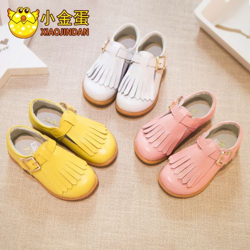 Chaussures enfants en cuir ronde houppe pour printemps - Ref 1029055