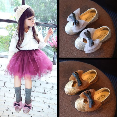 Chaussures enfants en similicuir ronde paillette pour printemps - semelle plastique Ref 1029135