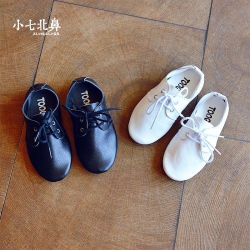 Chaussures enfants en cuir ronde pour printemps - semelle caoutchouc naturel Ref 1029198