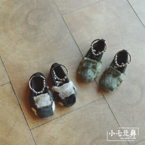 Chaussures enfants en de vache, Nubuck, ronde métal pour hiver - semelle caoutchouc naturel Ref 1029221