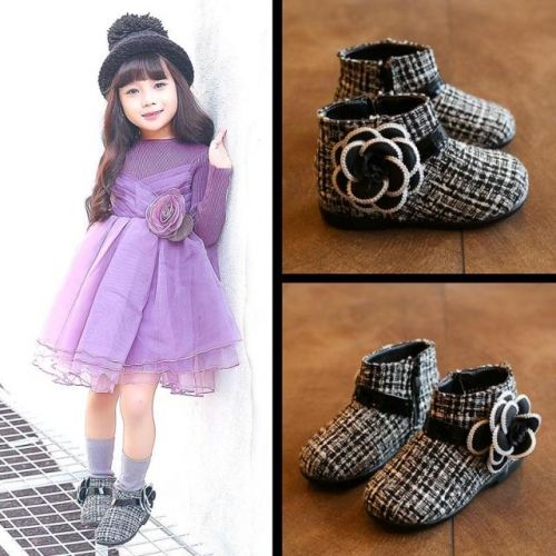 Chaussures enfants en similicuir ronde pour hiver - semelle plastique Ref 1029366