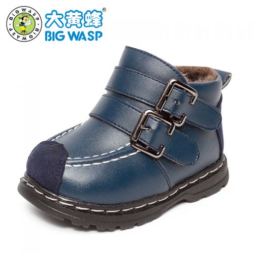 Chaussures enfants en cuir synthétique BIG WASP ronde pour hiver - semelle fond composite Ref 1029463