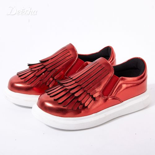 Chaussures enfants en PU DEESHA ronde houppe pour printemps - semelle caoutchouc naturel Ref 1029577