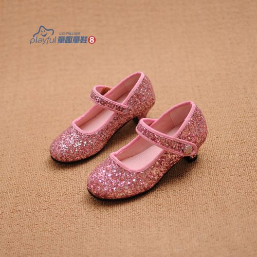 Chaussures enfants en similicuir ronde paillette pour printemps - semelle caoutchouc Ref 1029908