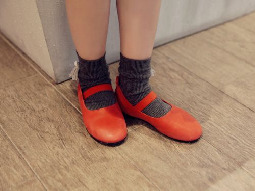 Chaussures enfants en cuir ronde pour printemps - semelle caoutchouc naturel Ref 1029946