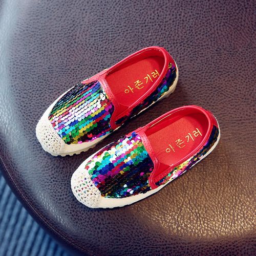 Chaussures enfants ronde paillette pour printemps - semelle plastique Ref 1030007