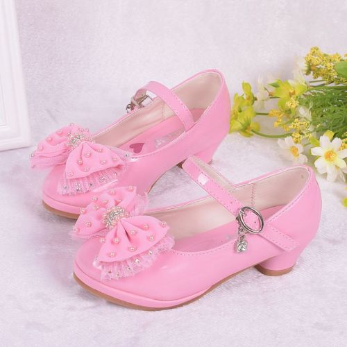 Chaussures enfants en PU ronde avec perles pour printemps - Ref 1030448