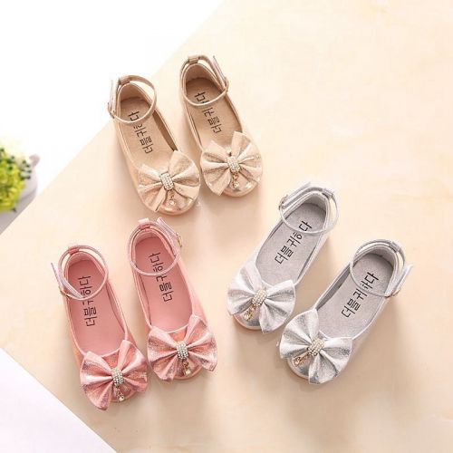 Chaussures enfants en PU ronde coutures cuir pour printemps - Ref 1030480