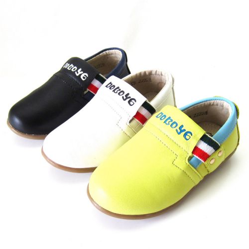 Chaussures enfants en cuir ronde coutures pour printemps - semelle plastique Ref 1030598