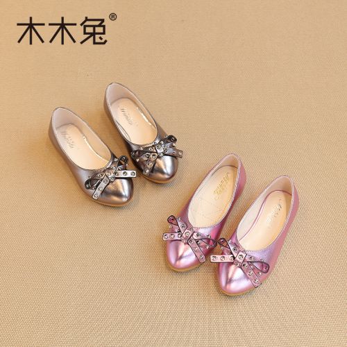 Chaussures enfants en similicuir pointu rivet pour printemps - semelle caoutchouc Ref 1030853
