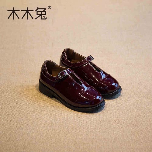 Chaussures enfants en similicuir ronde coutures cuir pour printemps - semelle caoutchouc Ref 1030899
