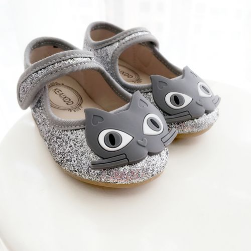 Chaussures enfants en cuir synthétique ronde paillette pour printemps - semelle PU Ref 1030940