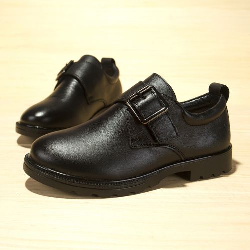 Chaussures enfants en cuir ronde métal pour printemps - semelle caoutchouc Ref 1030974