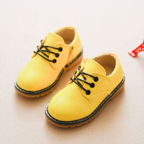 Chaussures enfants ronde coutures cuir pour printemps - semelle caoutchouc naturel Ref 1031159