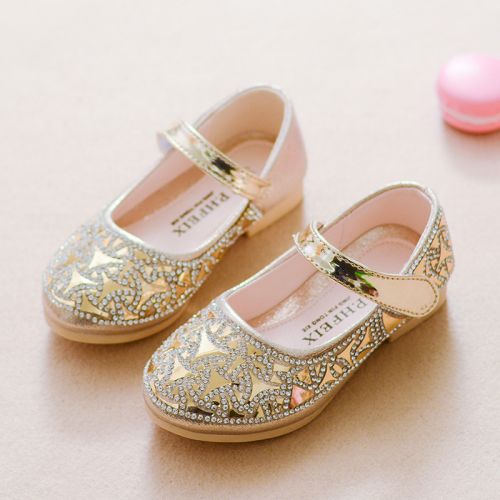 Chaussures enfants ronde avec perles pour printemps - semelle caoutchouc antidérapant Ref 1031166