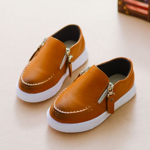 Chaussures enfants ronde coutures cuir pour printemps - semelle caoutchouc naturel Ref 1031202