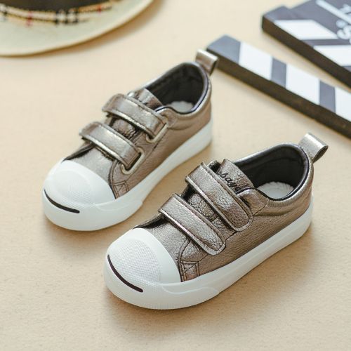 Chaussures enfants en cuir synthétique ronde coutures pour printemps - semelle caoutchouc antidérapant Ref 1031244