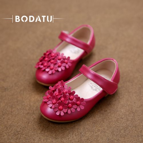 Chaussures enfants en PU BODATU ronde brodé pour printemps - semelle caoutchouc Ref 1031780