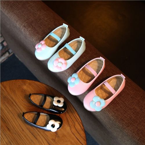 Chaussures enfants en similicuir ronde coutures cuir pour printemps - semelle caoutchouc Ref 1031950