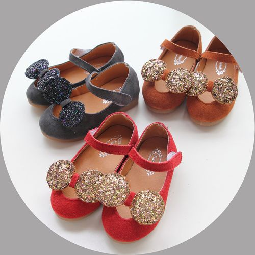 Chaussures enfants en similicuir ronde coutures cuir pour printemps - semelle caoutchouc antidérapant Ref 1032083