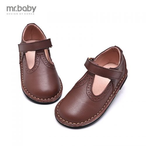 Chaussures enfants en cuir MRBABY ronde pour printemps - semelle caoutchouc antidérapant Ref 1032142