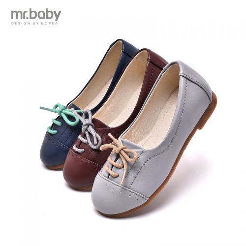 Chaussures enfants en similicuir MRBABY ronde coutures cuir pour printemps - semelle caoutchouc antidérapant Ref 1032285