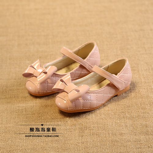 Chaussures enfants en Cuir spatial ronde pour printemps - semelle caoutchouc Ref 1032479