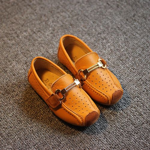 Chaussures enfants tête carrée coutures cuir pour printemps - semelle caoutchouc Ref 1032534