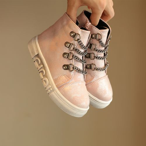 Chaussures enfants ronde métal pour printemps - semelle caoutchouc antidérapant Ref 1032557