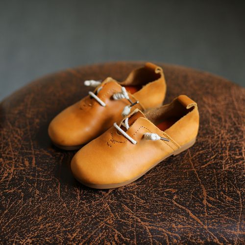 Chaussures enfants en cuir KWLM ronde pour printemps - semelle caoutchouc Ref 1032666