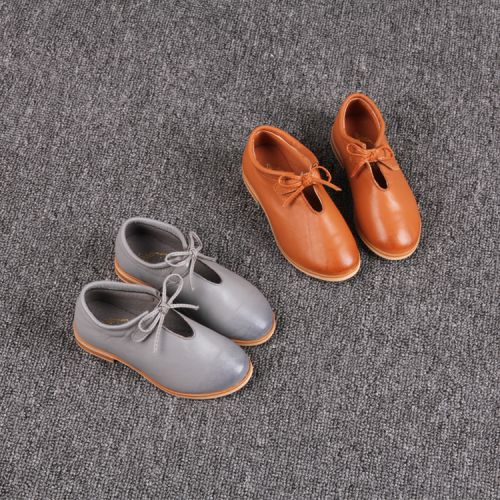 Chaussures enfants en cuir ronde creux pour printemps - semelle caoutchouc Ref 1032678