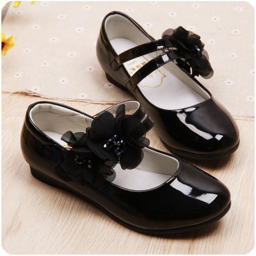 Chaussures enfants en PU ronde avec perles pour printemps - semelle caoutchouc Ref 1032713