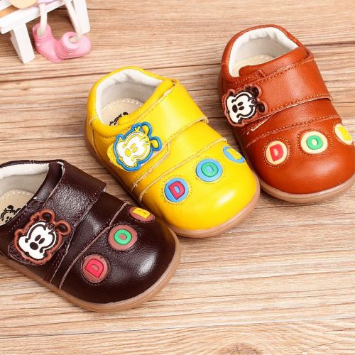 Chaussures enfants en cuir ronde pour printemps - semelle caoutchouc Ref 1033001