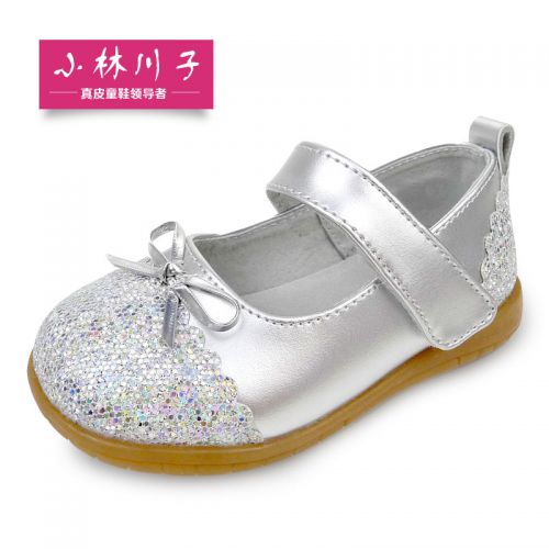 Chaussures enfants en cuir ronde paillette pour printemps - Ref 1033797