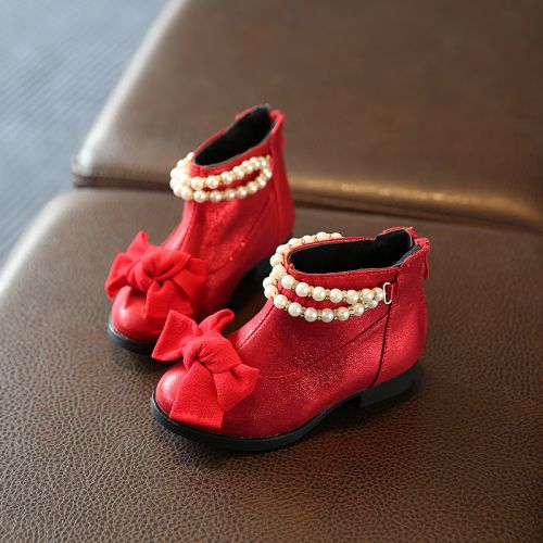 Chaussures enfants en PU ronde coutures cuir pour printemps - semelle caoutchouc Ref 1033889