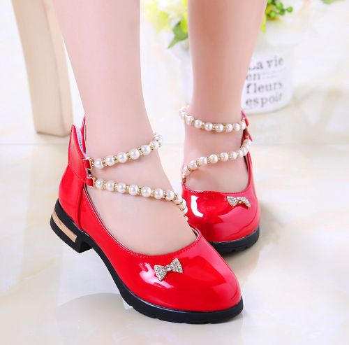 Chaussures enfants en PU tête carrée rivet pour printemps - semelle caoutchouc Ref 1034424