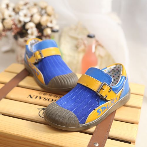 Chaussures enfants en cuir ronde brodé pour printemps - semelle caoutchouc Ref 1034448