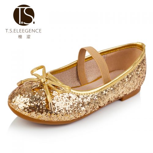Chaussures enfants en PU TSELEEGENCE ronde paillette pour printemps - Ref 1034560