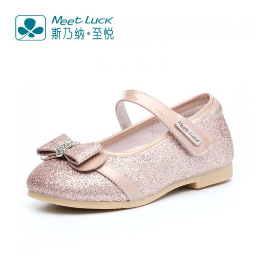 Chaussures enfants en similicuir ronde coutures cuir pour printemps - semelle TPR Ref 1034609