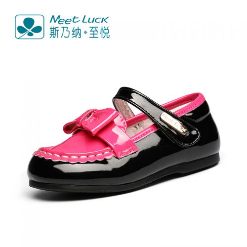 Chaussures enfants en similicuir ronde coutures cuir pour printemps - semelle TPR Ref 1034630