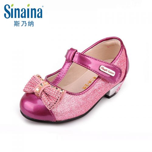 Chaussures enfants en similicuir ronde avec perles pour printemps - semelle fond composite Ref 1034744