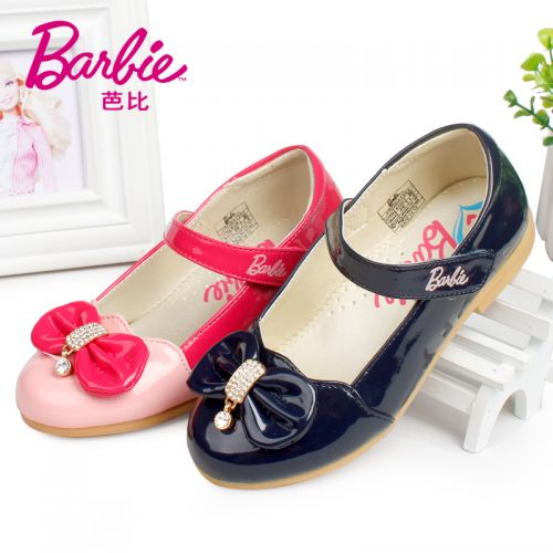 Chaussures enfants en PU BARBIE ronde avec perles pour printemps - semelle caoutchouc Ref 1034814
