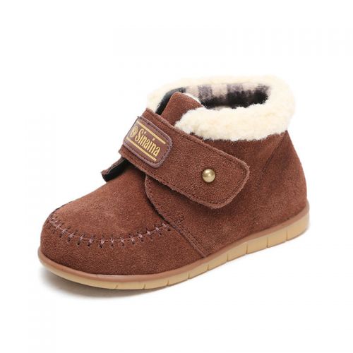 Chaussures enfants en cuir ronde pour hiver - semelle caoutchouc Ref 1034831