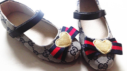 Chaussures enfants ronde brodé pour printemps - semelle caoutchouc Ref 1036809