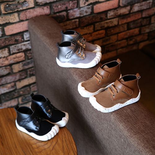 Chaussures enfants en de vache, Nubuck, ronde coutures cuir pour printemps - semelle caoutchouc Ref 1036877