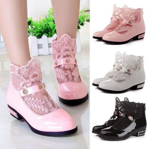 Chaussures enfants en PU ronde brodé pour printemps - semelle caoutchouc Ref 1036935