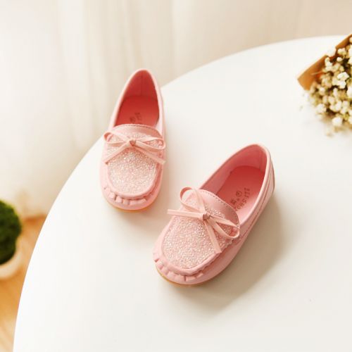 Chaussures enfants en PU ronde avec perles - Ref 1036943