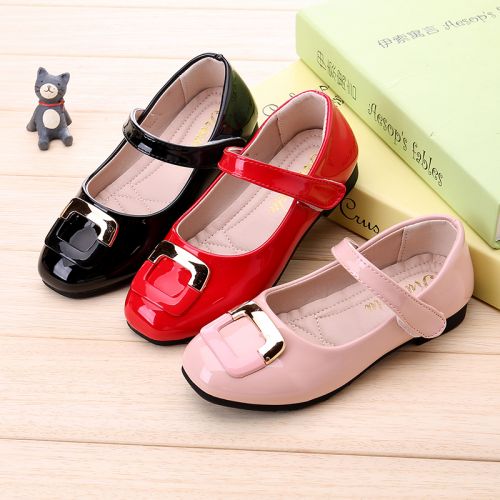 Chaussures enfants en Cuir spatial ronde métal pour printemps - semelle caoutchouc Ref 1037072
