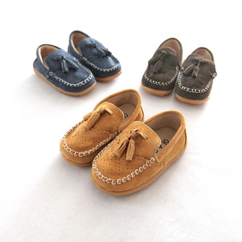 Chaussures enfants en chamois ronde pour printemps - semelle plastique Ref 1037193